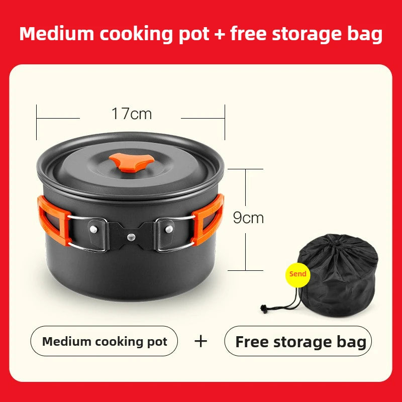 Complete camping kookset potten, pan & waterketel