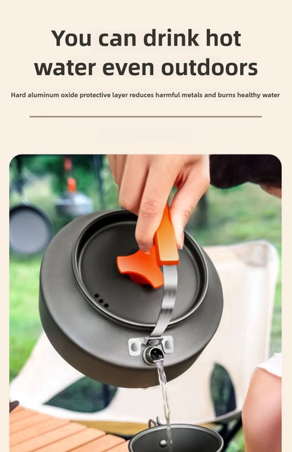 Complete camping kookset potten, pan & waterketel