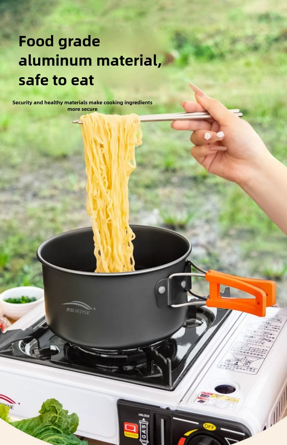 Complete camping kookset potten, pan & waterketel