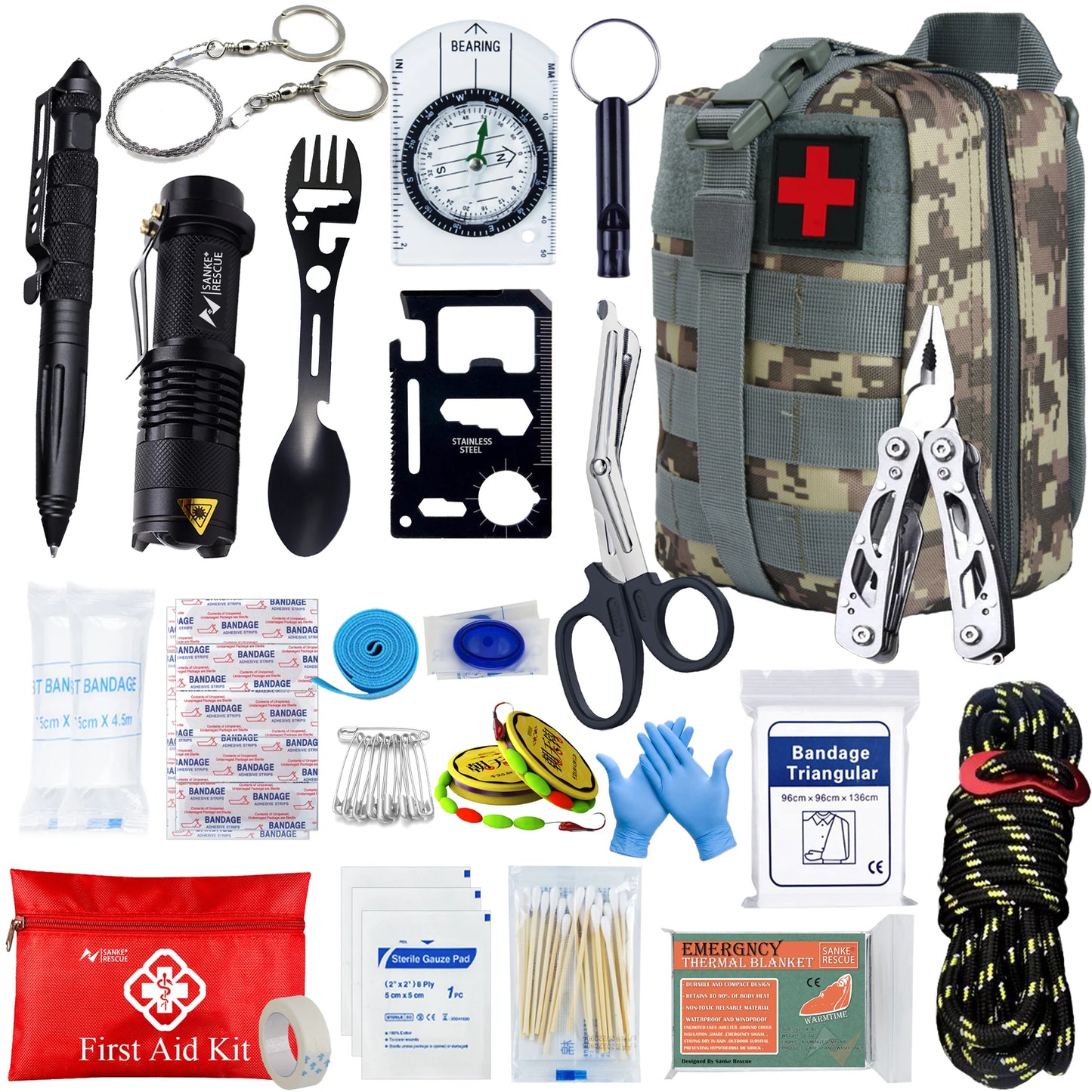 Auto Erste Hilfe & Survival Set für Notfallsituationen
