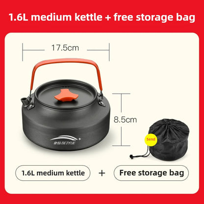 Complete camping kookset potten, pan & waterketel