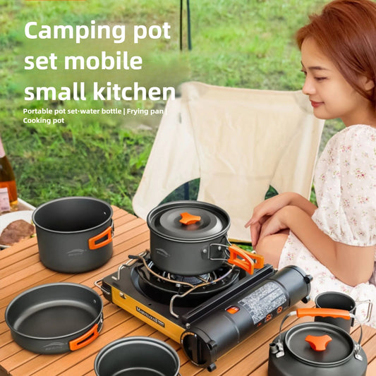 Complete camping kookset potten, pan & waterketel