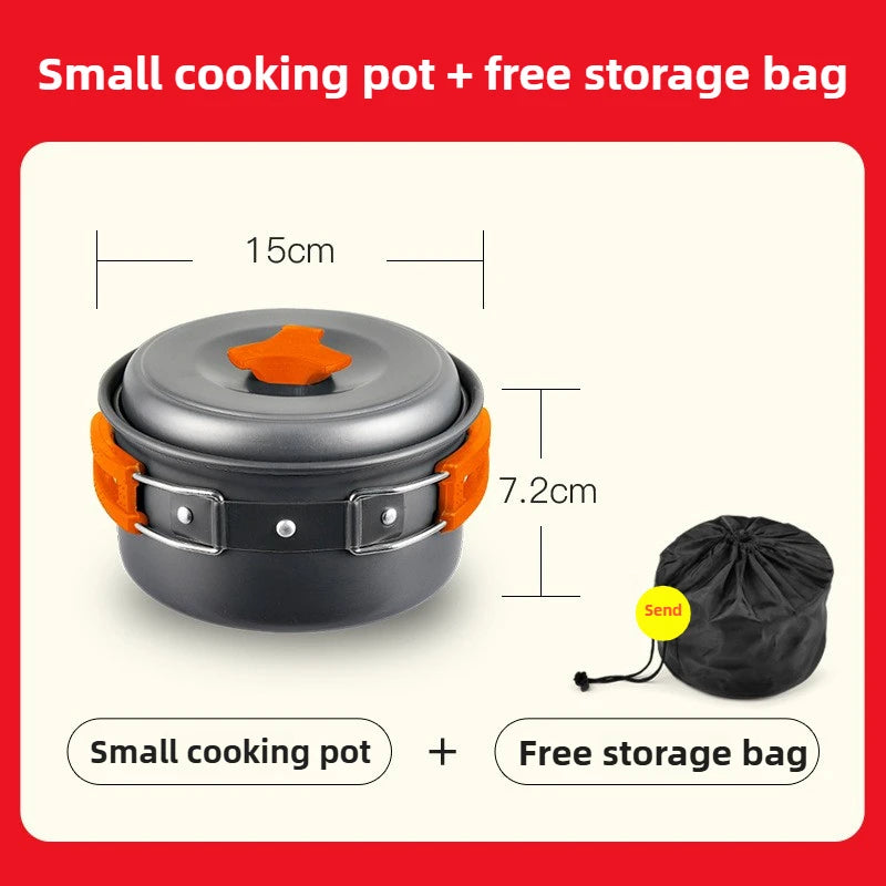 Complete camping kookset potten, pan & waterketel