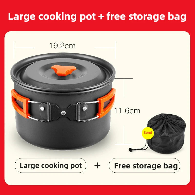 Complete camping kookset potten, pan & waterketel