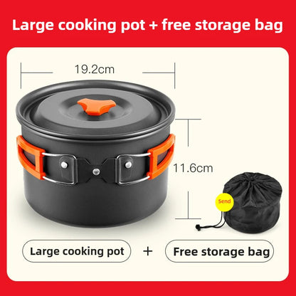 Complete camping kookset potten, pan & waterketel