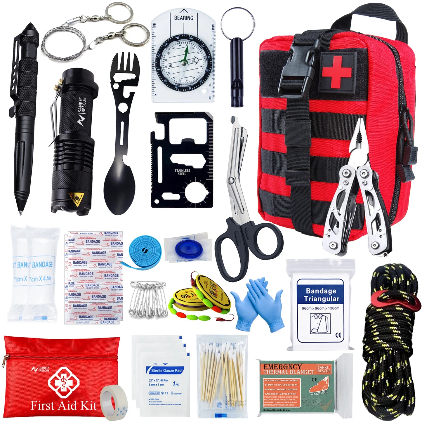 Auto Erste Hilfe & Survival Set für Notfallsituationen