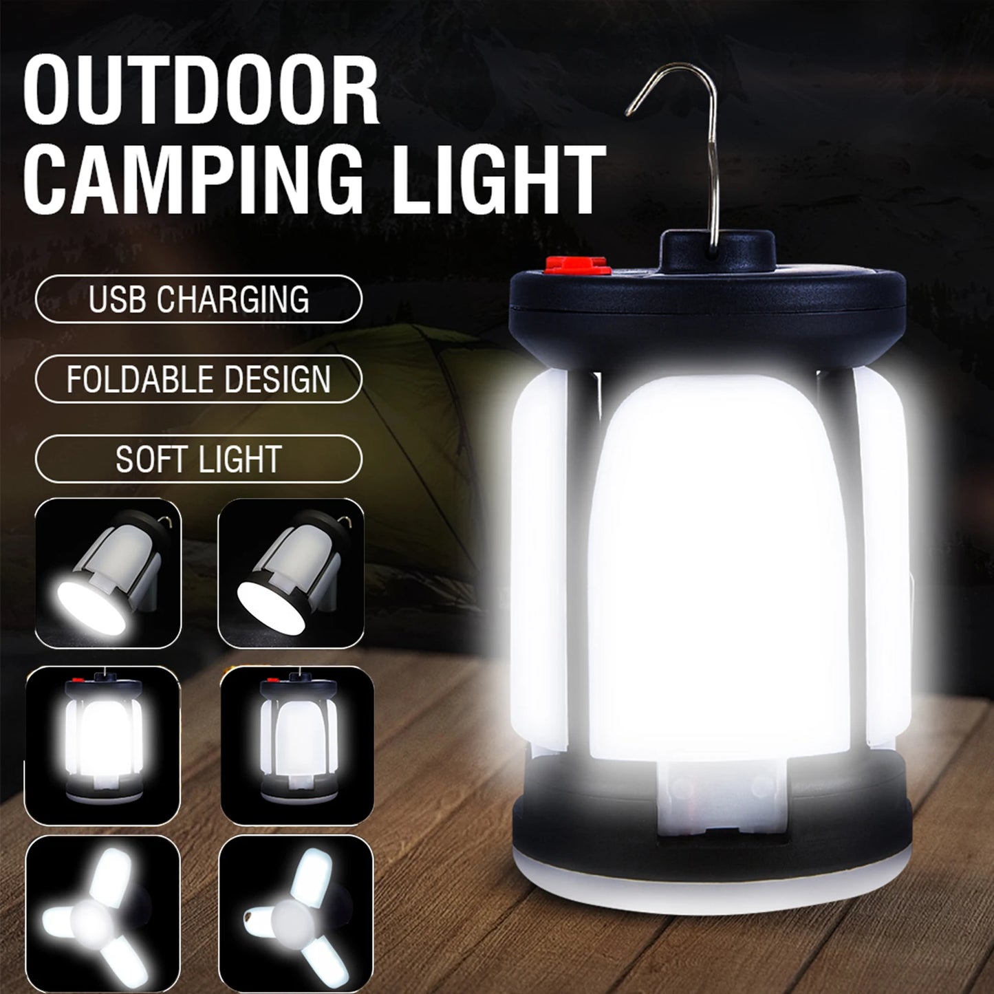 Solar LED Campinglaterne mit Akku