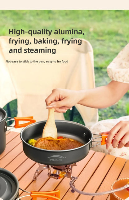 Complete camping kookset potten, pan & waterketel