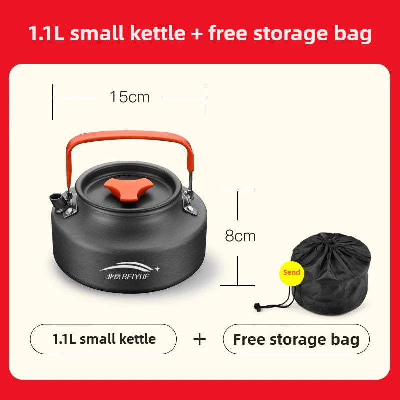 Complete camping kookset potten, pan & waterketel
