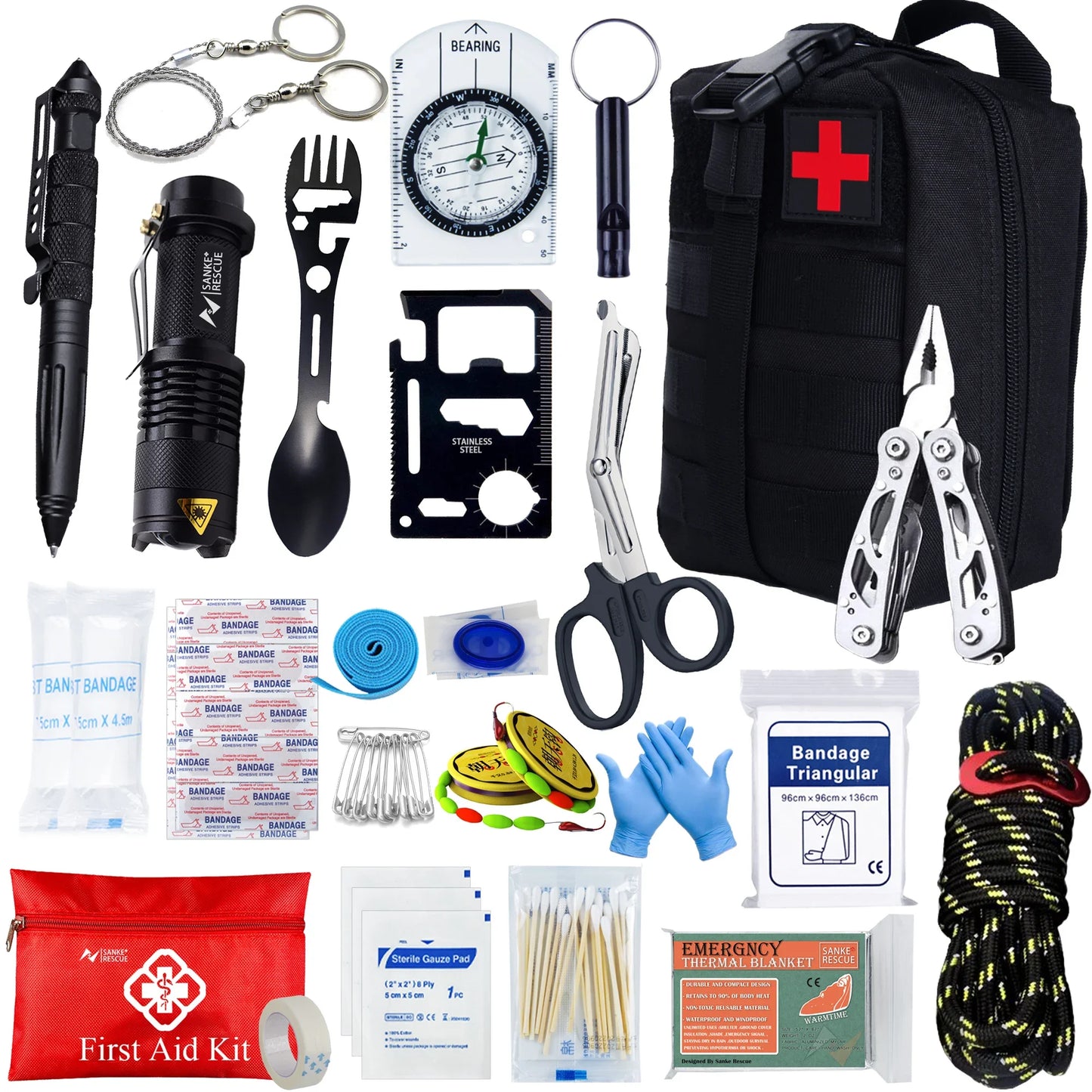 Auto Erste Hilfe & Survival Set für Notfallsituationen